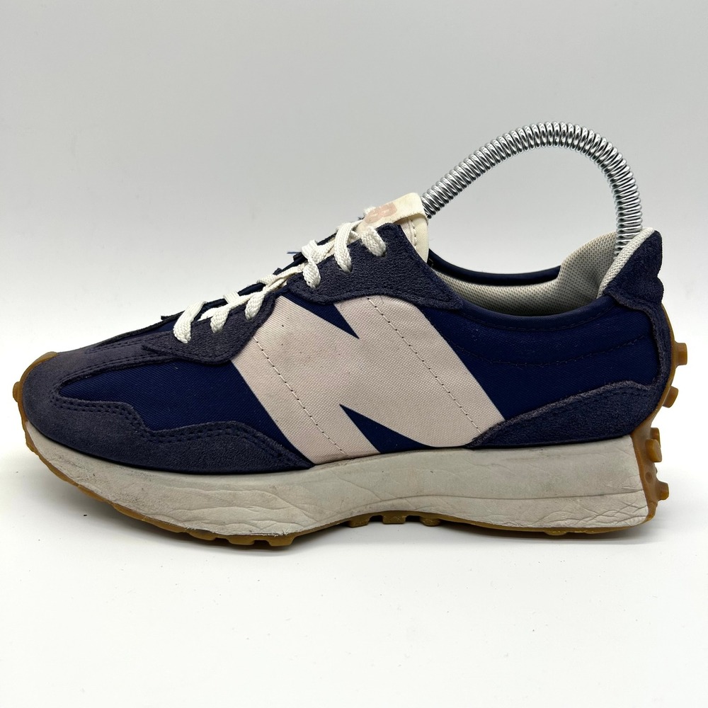 New Balance 327 Shoes Women 6B Navy Blue WS327HN1 Retro Lifestyle Suede Sneakers